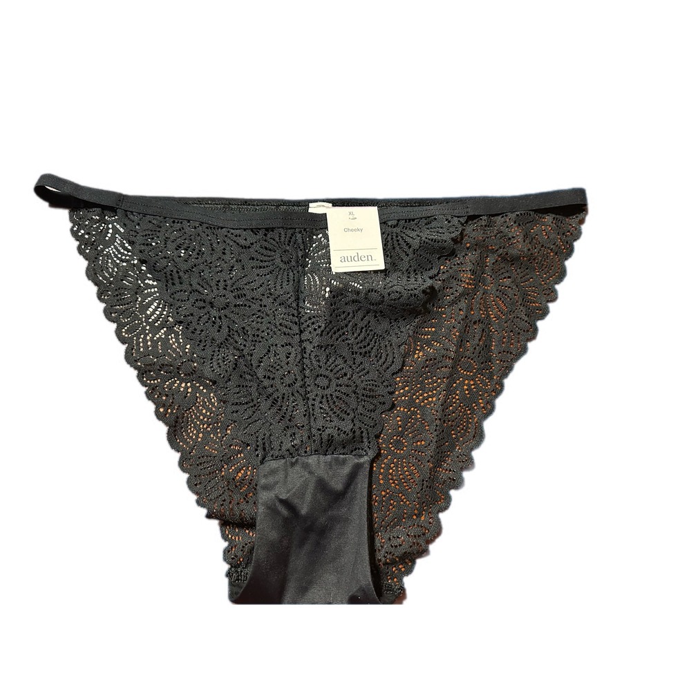 Auden Black Lace Cheeky Panty Underwear Women's Size XL